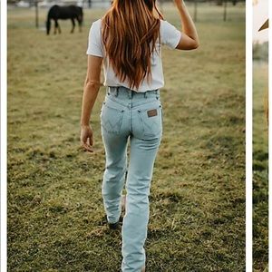 Wrangler cowboy cut slim fit jeans in bleach